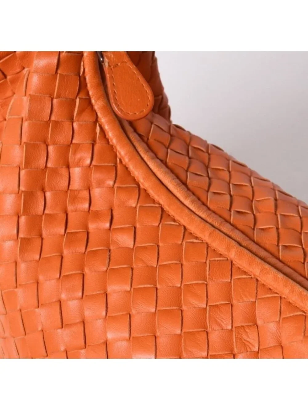 Bottega Veneta Hobo Intrecciato Leather Orange